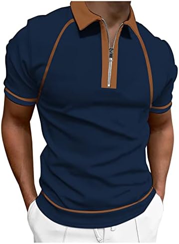 חולצת אופנה לגברים חולצת שרוול קצר מזדמן בלוק צבע כותנה כותנה שלד עליון חולצה