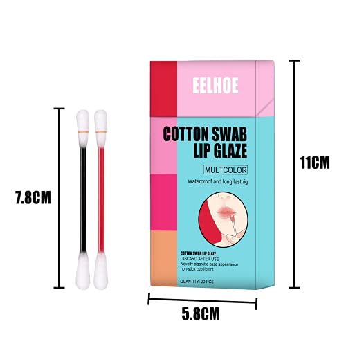 הנגבאנג 20 יחידות קעקוע שפתון סיגריות כותנה ספוגית עמיד עמיד למים נוזל שאינו מקל שפתון,כותנה ספוגית