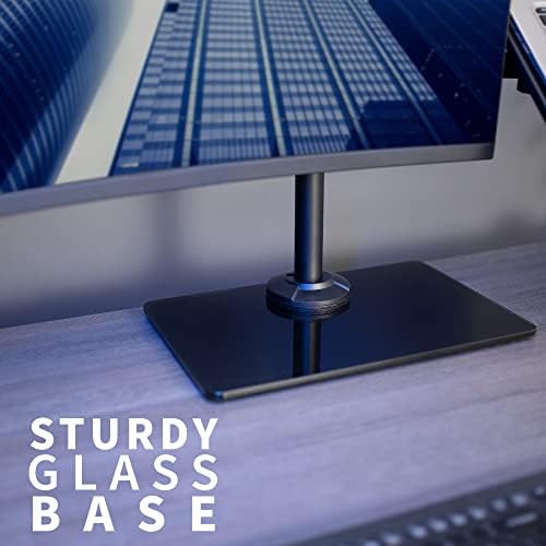 ויוו חינם עומד מחשב יחיד צג מחשב נייד משולבת שולחן לעמוד עם בסיס זכוכית מלוטש, מתאים עד 32 אינץ 'צגים