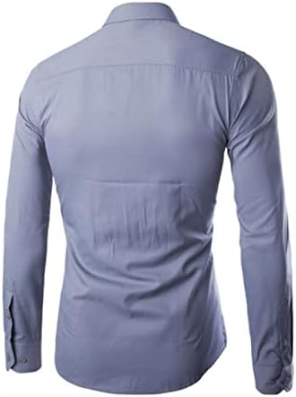 כפתור שרוול ארוך של גברים למטה חולצות מוצקות מזדמנים קז'ן קל משקל קליל חולצות קלאס