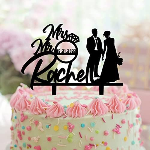 כפרי חתונה עוגת טופר אקריליק שחור אישית המדינה לזוגות לחתונה יום נישואים ספקי צד חתונה מתנות