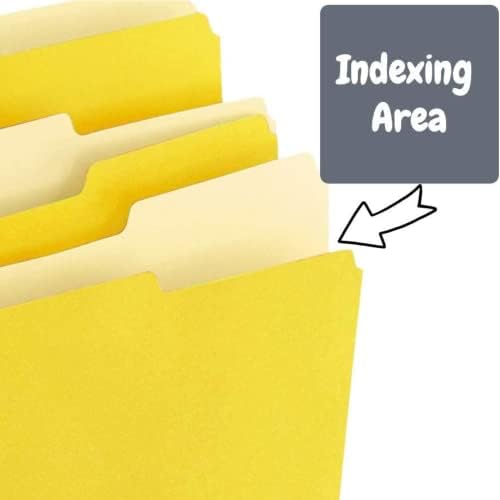 1במשרד צהוב קובץ תיקיית מכתב גודל, מנילה תיקיות עם כרטיסיות, צהוב 1/3 לחתוך מגוון כרטיסייה, 30 יחידות