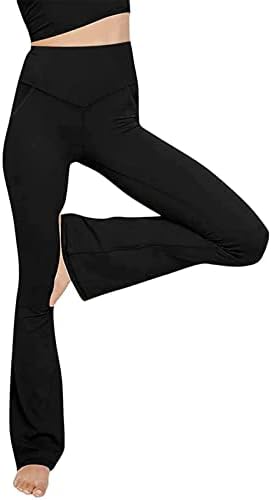 מכנסיים מתרחבים לנשים PXLOCO נ 'מכנסי אימון מזדמנים של מותניים גבוהים עם מכנסי יוגה בכיסים