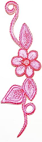 קליינפלוס 3 יחידות. יפה ורוד פרח גפן לתפור ברזל על טלאים רקומים אופנה מדבקת מלאכת פרויקטים אבזר תפירה