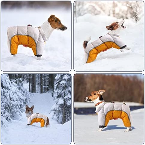 מעיל כותנה של כלב חורף אטום לרוח אטום לרוח, משואה חיית מחמד כלבים מרופדים חמים, בגדי לבוש של שלבי שלג חיצוניים