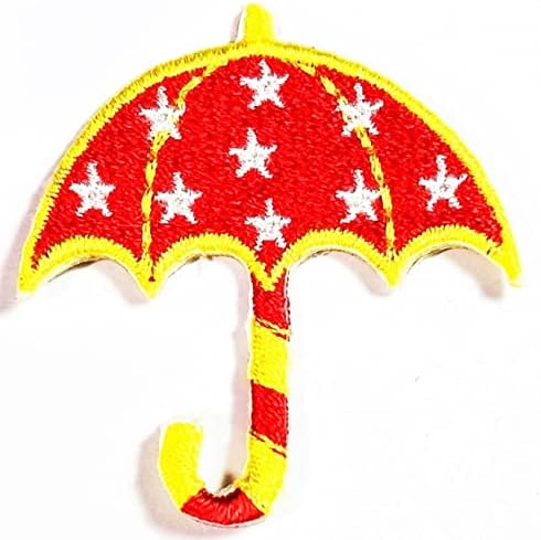 קליינפלוס 2 יחידות. מיני אדום מטרייה לתפור ברזל על תיקון רקום אפליקצית מלאכה בעבודת יד בגדי שמלת צמח כובע