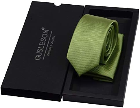 גוסלסון 2.4 רזה עניבה וממחטה סט לגברים מוצק סקיני עניבת סיכת סט