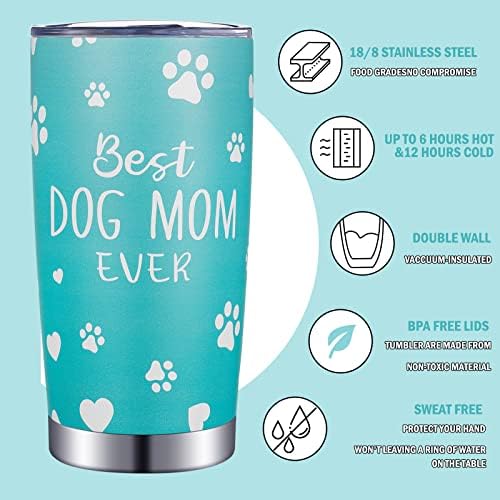 חובבי כלבים של ZUBEBE מתנות לנשים כוס רזה של כלב עם מכסה וקפה קש כוס לנשים 20 ספל קפה ליום הולדת