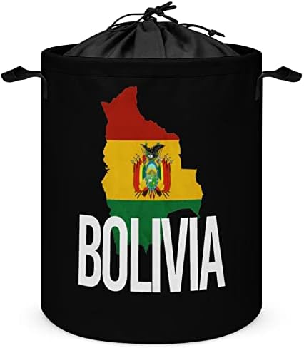 בוליביה מפת דגל גדול שרוך סל כביסה עמיד למים סל כביסה מתקפל אחסון סל צעצוע ארגונית
