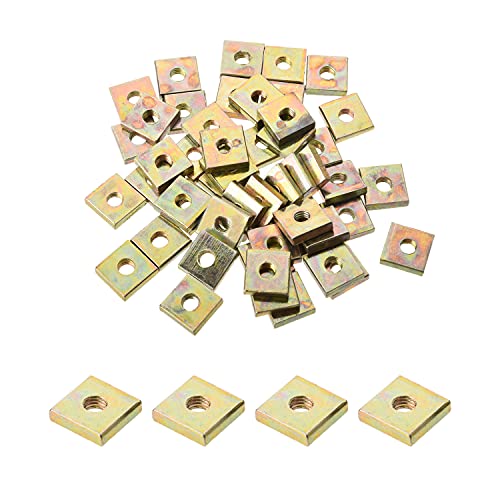 אגוזים מרובעים בטומשין 3 על 8 על 2 ממ צהוב מצופה אבץ מטרי חוט גס ערכת מבחר אבץ צהוב 50 יחידות