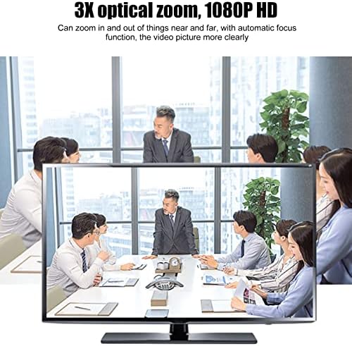 מצלמת ועידת PTZ, 3X HD 1080P 2.19 מיליון פיקסלים 100-240V מצלמת ועידת וידאו פוקוס קבועה לפגישה עסקית