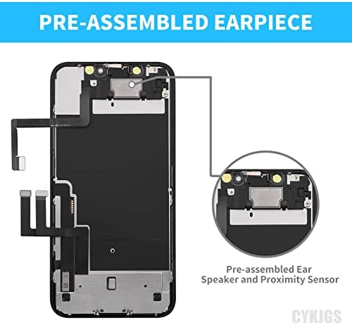 לאייפון 11 החלפת מסך 6.1 עם רמקול אוזניים וחיישן קרבה, דיגיטייזר תצוגת מסך מגע 3 ד הרכבה מלאה עם כלי תיקון אפרכסת