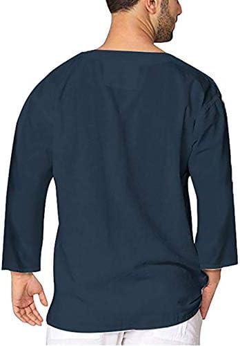 XXBR 2021 חולצות לגברים, סתיו אנלי נלי נגד צוואר שרוך כותנה פשתן חוף מזדמן חולצה עם כיסים