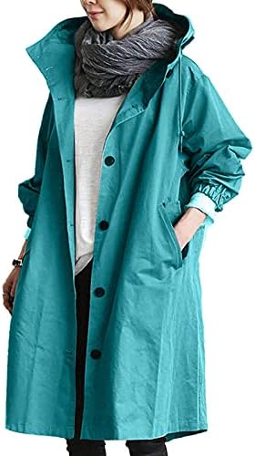 מעילי Foviguo לנשים, מעילי עסקים גדולים ומודרניים באביב לנשים כפתורים עם שרוולים ארוכים מעיל נוחות מוצקה