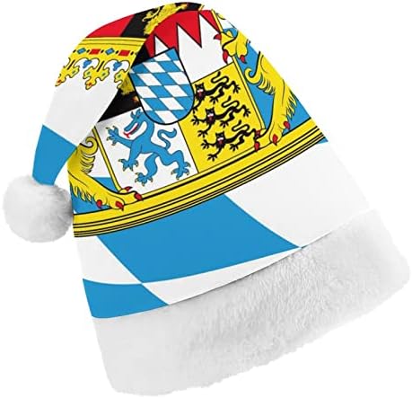 דגל של משלוח בוואריה קטיפה חג המולד כובע שובב ונחמד סנטה כובעי עם קטיפה ברים ונוחות אוניית חג המולד קישוט