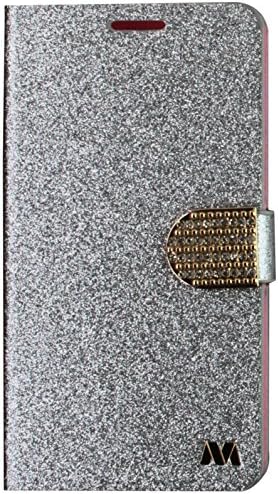 מארז Mybat נצנץ MyJacket עם חגורת Diamante עבור Samsung Galaxy Note 4 - אריזה קמעונאית - כסף