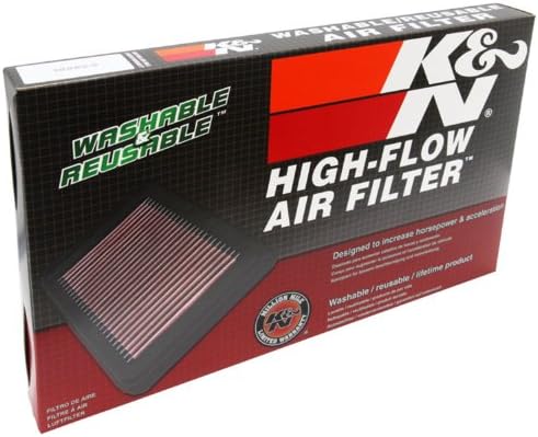 מסנן אוויר מנוע K&N: לשימוש חוזר, נקי כל 75,000 מיילים, רחיץ, פרימיום, מסנן אוויר רכב להחלפה: