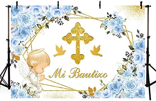 Mehofond mi Bautizo תפאורה מקסיקנית Mi טבילה קישוטים למסיבות לבנים זהב ברך רקע צילום ראשונה קדוש קודש תמונה בות