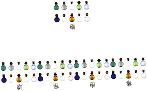 CABILOCK 50 PCS בקבוקי זכוכית צלולים עם כובעים מיכלי זכוכית מיכל עם מכסה מדגם מכסה בקבוקי חותם