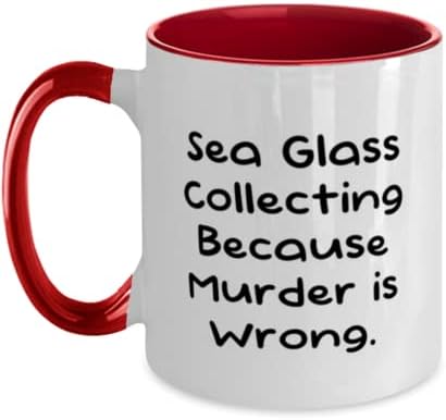 זכוכית ים מפוארת אוספת ספל משני טון 11 oz, זכוכית ים, מתנות לחברים, נוכחים מחברים, כוס לאיסוף