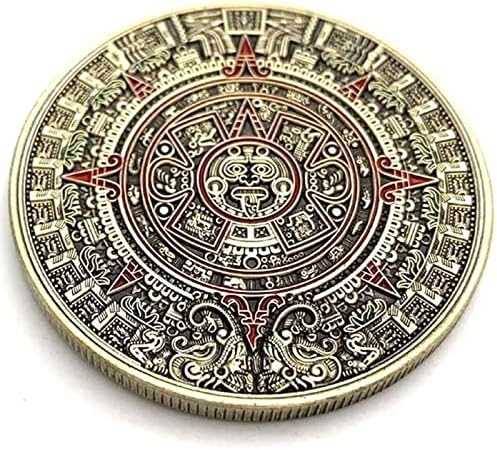פיאוהאו המאיה האצטקים לוח שנה אמנות נבואת תרבות אתגר מטבע, מקסיקני מאיה הנצחה מטבע אמנות אוסף-זהב