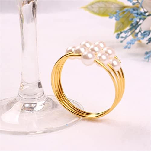 GKMjki Pearl מפית מפית מפית אבזם מתכת מפית מפית טבעת מסעדת חתונה טבעת פה טבעת טבעת