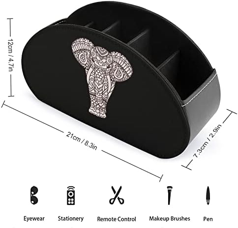 Aztec Elephant11 מחזיק שליטה רחוקה/קאדי/קופסה/מגש עם 5 תאים מארגן עור PU עם דפוס מודפס חמוד