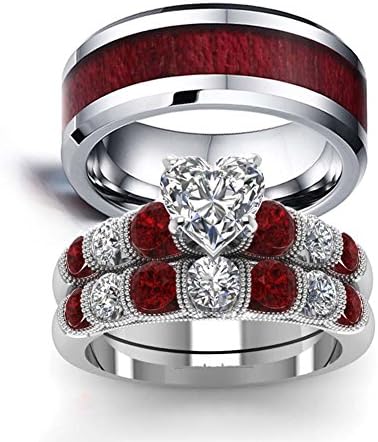 אוהבי טבעת הנישואין שלו ושלה טבעות זוגות טבעות זהב לבן 10 קראט נירוסטה טבעת אירוסין לחתונה ערכות