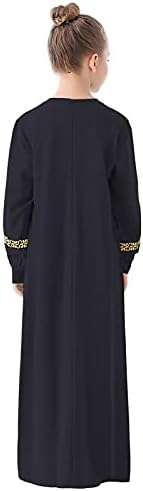 ילדים בנות שרוול ארוך אסלאמי קפטן רוכסן מקסי תפילת בגדים מוסלמי שמלות העבאיה