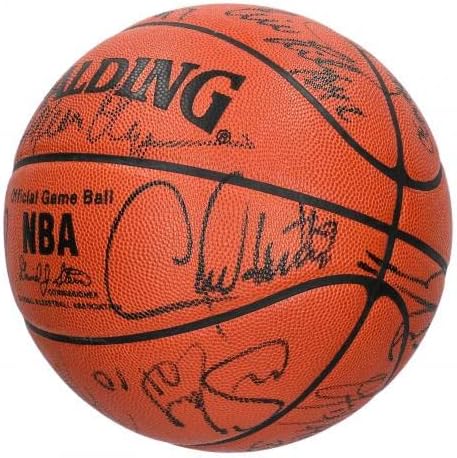 1993-94 יוסטון רוקטס נבחרת אלופות ה- NBA חתמה על Spalding NBA משחק כדורסל JSA - כדורסל חתימה