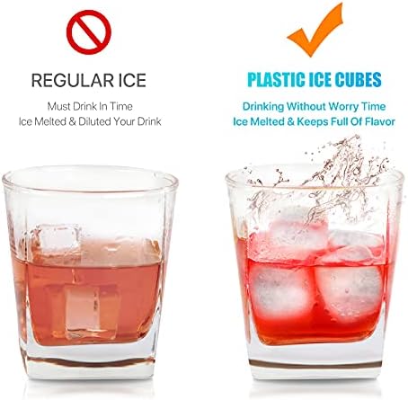 קוביות קרח לשימוש חוזר למשקאות, 100 חבילות קוביות קרח מפלסטיק הניתנות להחלפה בחינם, משקאות צמרמורות ללא דילול,