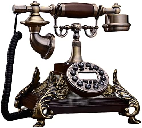 Counyball רטרו טלפון טלפוני קישוט לקישוט הבית משרד קווי שולחן סיבוב טלפון סגנון חיוג קלאסי אמריקאי