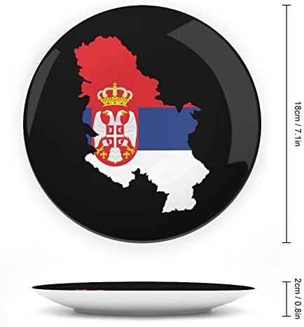 דגל מפה סרביה עצם מצחיק סין צלחת דקורטיבית צלחות קרמיקה עגול