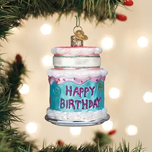 העולם הישן חג המולד חג המולד יום הולדת שמח עוגת זכוכית מפוצצת קישוט לעץ חג המולד