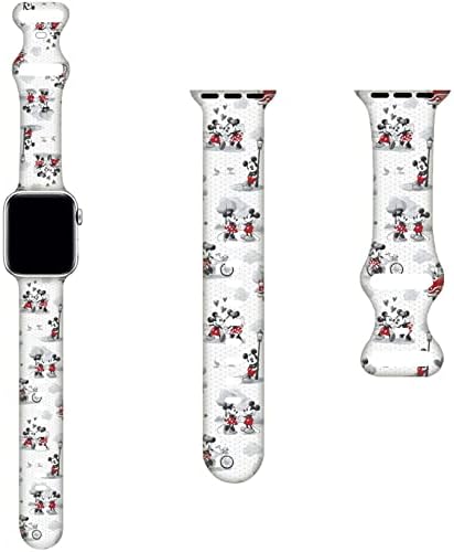 רצועת קריקטורה תואמת להקת Apple Watch 38 ממ 40 ממ 41 ממ 42 ממ 44 ממ 45 ממ בנות נשים, רכות סיליקון
