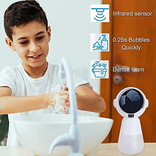 Deiovr ידיים אוטומטיות מתקן סבון חופשי לילדים 320 מל, נטען רובוט נטוי נוזלים נוזלים, מתקן סבון חיישן