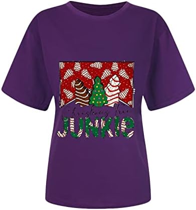 עץ חג המולד הדפסת חולצה לנשים ג ' וניקה מכתב הדפסת חולצות חולצות חמוד חג המולד טי חולצות לנשים בנות