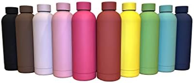 בקבוק מים מפלדת אל חלד מבודדת, קירות כפול, גימור מט, קל משקל, BPA בחינם, 500 מל/17oz