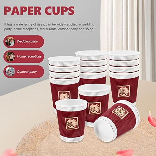 AMOSFUN כוסות קפה חד פעמיות כוסות קפה נייר כוסות נייר כוסות קפה 20 יחידות כוסות נייר חתונה כוסות משקאות