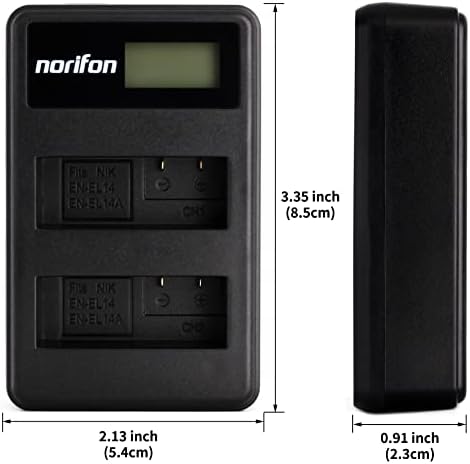 EN-EL14 ערוץ כפול LCD מטען USB עבור Nikon CoolPix P7000, CoolPix P7100, CoolPix P7700, CoolPix P7800, DSLR D3100,