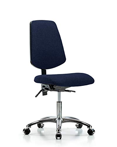 לבטק ישיבה סגן 41369 בד שולחן גובה כיסא בינוני חזרה כרום בסיס, הטיה, כרום גלגלים, כחול