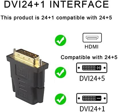 DVI Qiucable ל- HDMI מתאם נקבה, DVI דו כיווני 24+1 זכר ל- HDMI מתאם נקבה