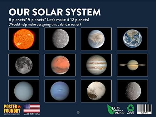 לוח השמש לוח השנה 2023 לוחות שנה תלויים בקיר חודשי אסטרונומיה האבל כוכבי לכת ירח שטח מתכנן גדול