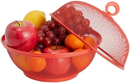 סל פירות חוט רשת Juvale עם מכסה לירקות, פירות, מתנות, התחממות בית, בית, מסעדות, 4 צבעים