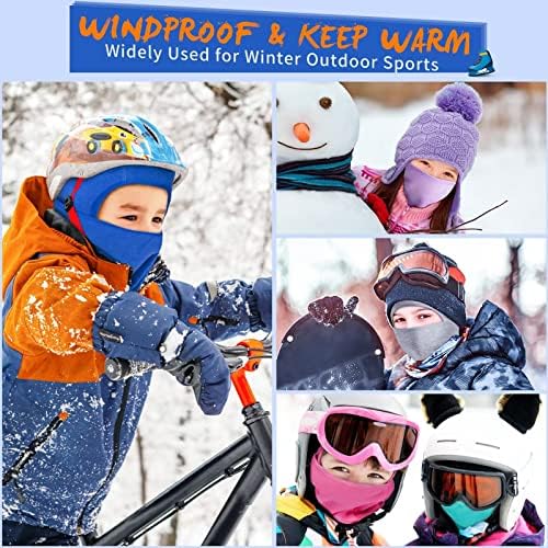 ילדים גרב סקי מסכת 2 חבילה, חורף כובע פנים כיסוי צוואר חם עבור 3-15 ילד ילדה, מלא פנים מסכות סקי רכיבה