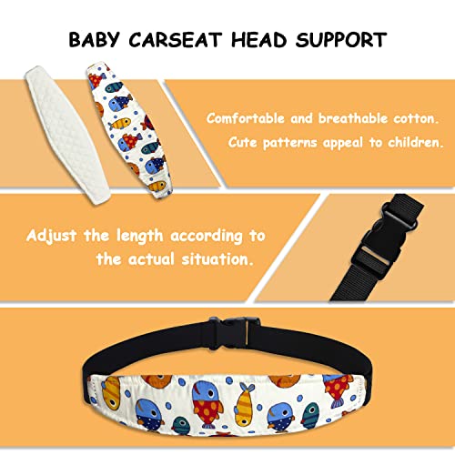 3 חתיכות תינוק רכב מושב ראש תמיכה-ראש להקת רצועת משענת ראש, שינה קלע שינה איתור עבור תינוקות ופעוטות חמוד דפוס