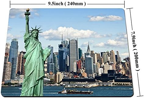 כרית העכבר העכבר של ניו יורק, פסל של חירות בנמל NYC עיר עירונית הדפסה תמונת ציון ציון ציון תרבותי מפורסם,