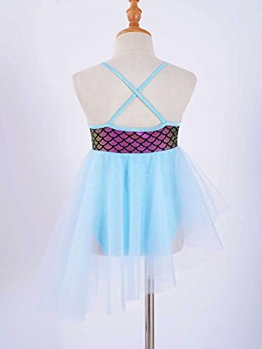 יומין ילדות בנות שמלת ריקוד בלט חילול גד גוף בלרינה תלבושת חצאית א -סימטרית לבגדי ריקוד