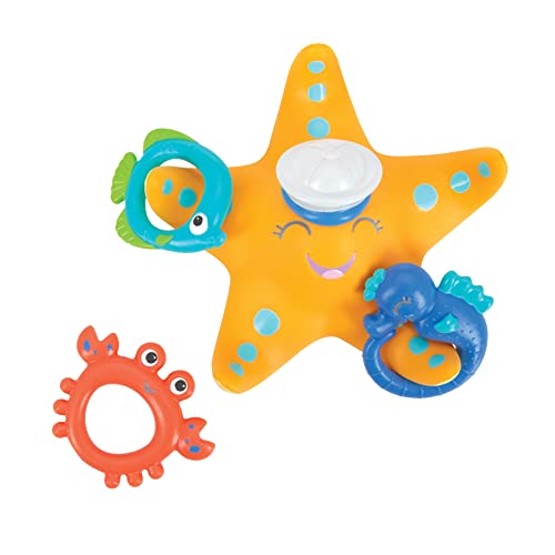 נובי כוכב ים טבעת טבעת צעצוע אמבטיה, כולל 3 טבעות זריקה