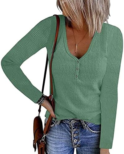 סוודרים של שרוול ארוך לנשים נגד סוודר צוואר סרוג סרוג סרוג חולצות מצוידות בצבע אחיד חולצות חולצות